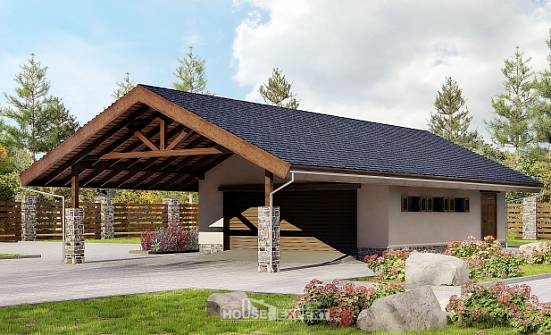 060-005-П Проект гаража из кирпича Могоча | Проекты домов от House Expert
