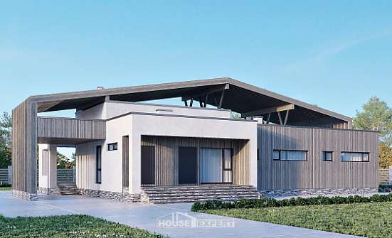 170-011-Л Проект одноэтажного дома, бюджетный коттедж из кирпича Могоча | Проекты домов от House Expert