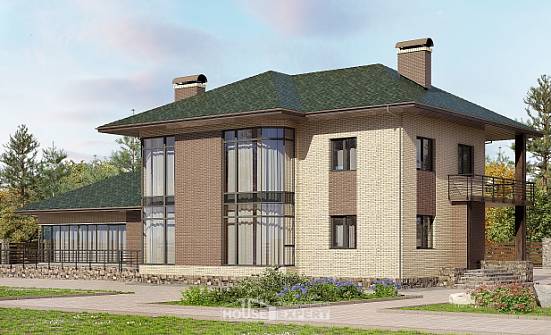 305-003-П Проект двухэтажного дома, большой коттедж из теплоблока Краснокаменск | Проекты домов от House Expert