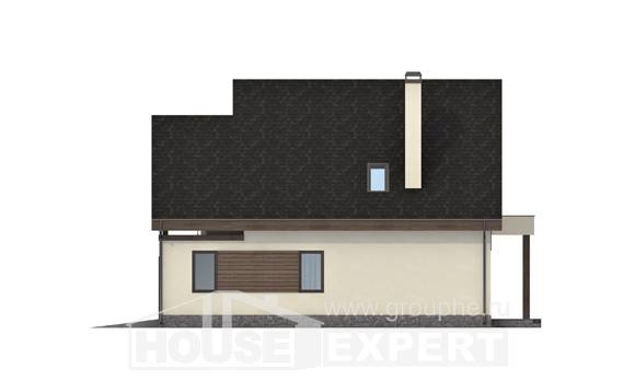 120-005-Л Проект двухэтажного дома с мансардой и гаражом, небольшой дом из бризолита, Краснокаменск