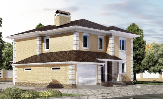 220-006-Л Проект двухэтажного дома, гараж, простой домик из поризованных блоков, Чита