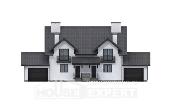 290-003-П Проект двухэтажного дома с мансардой, уютный загородный дом из газосиликатных блоков Могоча, House Expert