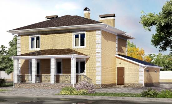 220-006-Л Проект двухэтажного дома, гараж, простой домик из поризованных блоков, Чита
