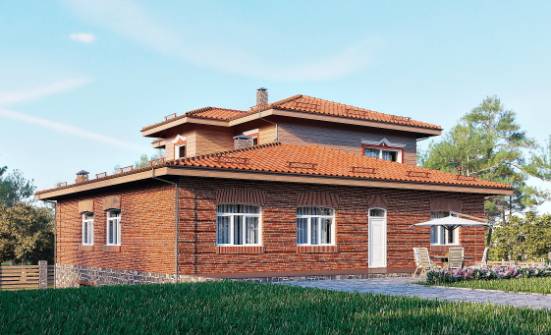 380-002-Л Проект трехэтажного дома и гаражом, огромный домик из кирпича, Краснокаменск
