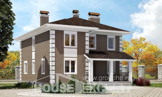 185-002-П Проект двухэтажного дома, уютный коттедж из твинблока Краснокаменск, House Expert