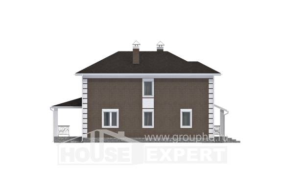 185-002-П Проект двухэтажного дома, красивый дом из газосиликатных блоков Чита, House Expert