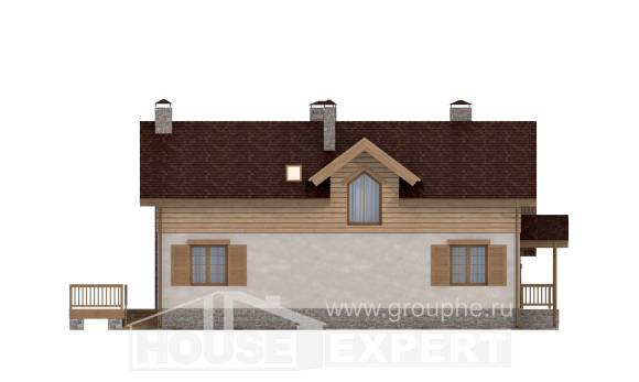 165-002-П Проект двухэтажного дома мансардой, гараж, классический домик из блока Краснокаменск, House Expert
