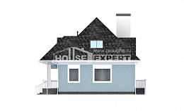 110-001-Л Проект двухэтажного дома мансардой, скромный домик из твинблока Могоча, House Expert