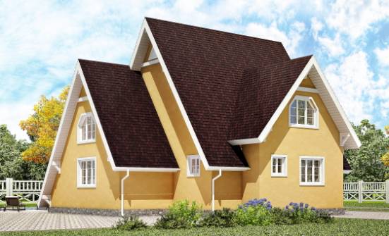 155-008-П Проект двухэтажного дома мансардой, современный дом из дерева Чита | Проекты домов от House Expert