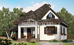 110-002-Л Проект двухэтажного дома с мансардным этажом, гараж, бюджетный дом из арболита Чита, House Expert