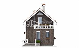 045-001-Л Проект двухэтажного дома мансардой, классический коттедж из пеноблока Могоча, House Expert