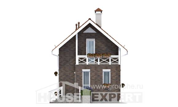 045-001-Л Проект двухэтажного дома с мансардным этажом, маленький домик из газосиликатных блоков Чита, House Expert