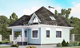 110-001-Л Проект двухэтажного дома мансардой, уютный коттедж из газобетона Могоча, House Expert