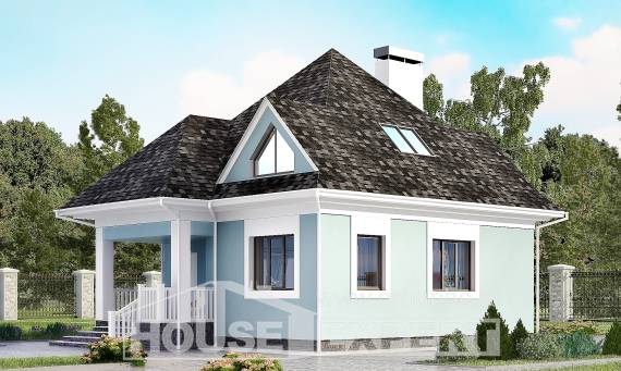 110-001-Л Проект двухэтажного дома с мансардой, недорогой коттедж из бризолита Чита, House Expert