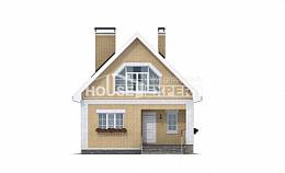 130-004-П Проект двухэтажного дома с мансардным этажом, бюджетный коттедж из керамзитобетонных блоков Могоча, House Expert