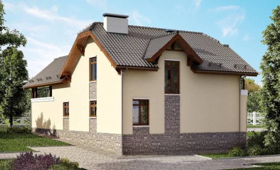 255-003-П Проект трехэтажного дома мансардой и гаражом, уютный загородный дом из твинблока Могоча | Проекты домов от House Expert