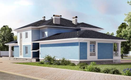 620-001-П Проект трехэтажного дома и гаражом, уютный коттедж из бризолита Краснокаменск | Проекты домов от House Expert