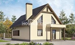 120-005-Л Проект двухэтажного дома с мансардой и гаражом, доступный дом из блока, Могоча