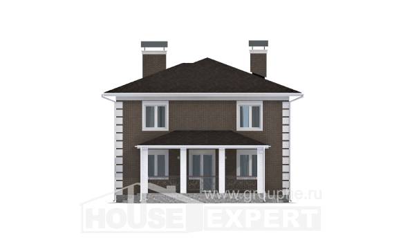 185-002-П Проект двухэтажного дома, экономичный загородный дом из поризованных блоков Могоча, House Expert