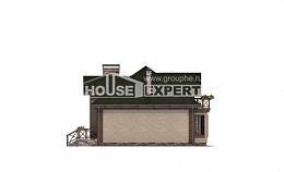 180-010-П Проект двухэтажного дома с мансардным этажом и гаражом, красивый дом из газобетона Краснокаменск, House Expert