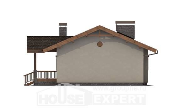 090-002-Л Проект одноэтажного дома, компактный загородный дом из кирпича Могоча, House Expert
