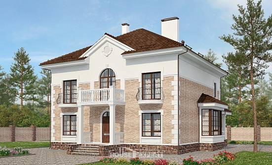220-008-П Проект двухэтажного дома, уютный коттедж из кирпича Могоча | Проекты домов от House Expert