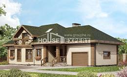 180-010-П Проект двухэтажного дома с мансардой и гаражом, красивый дом из арболита Чита, House Expert