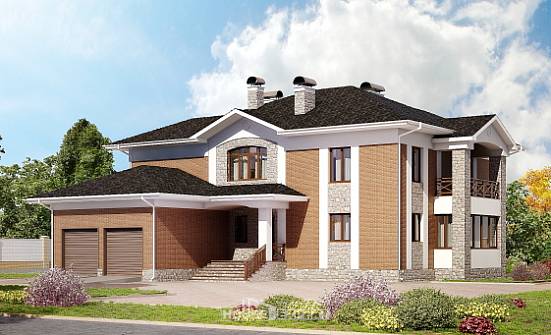 520-002-Л Проект трехэтажного дома, гараж, современный дом из блока Могоча | Проекты домов от House Expert