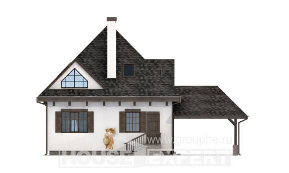 110-002-Л Проект двухэтажного дома с мансардой и гаражом, классический домик из арболита Краснокаменск, House Expert