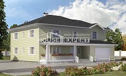 410-002-Л Проект двухэтажного дома и гаражом, большой домик из арболита Краснокаменск, House Expert