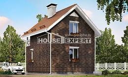 045-001-Л Проект двухэтажного дома мансардный этаж, компактный загородный дом из твинблока Краснокаменск, House Expert