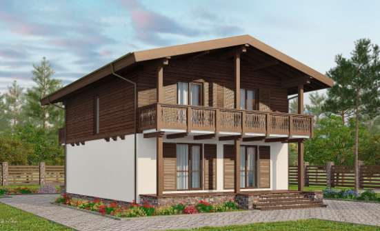 150-016-Л Проект двухэтажного дома с мансардой, доступный домик из арболита Краснокаменск | Проекты домов от House Expert
