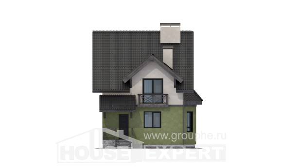 120-003-П Проект двухэтажного дома с мансардным этажом, уютный загородный дом из твинблока Краснокаменск, House Expert