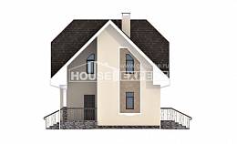 125-001-Л Проект двухэтажного дома с мансардным этажом, бюджетный домик из блока Краснокаменск, House Expert