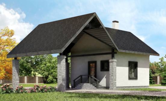 060-001-П Проект двухэтажного дома с мансардой и гаражом, компактный дом из теплоблока Краснокаменск | Проекты домов от House Expert