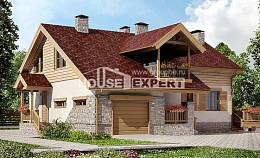 165-002-П Проект двухэтажного дома мансардный этаж и гаражом, уютный дом из блока Краснокаменск, House Expert