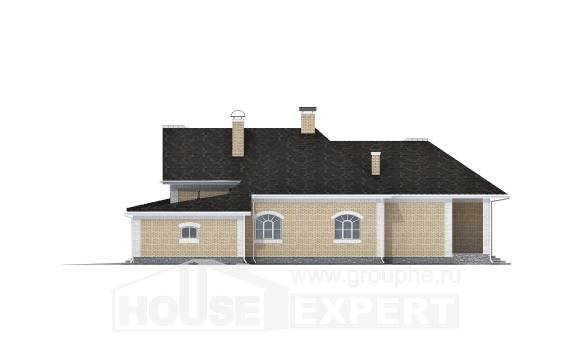 290-001-П Проект двухэтажного дома мансардой и гаражом, красивый домик из кирпича, Могоча