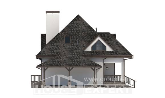 110-002-Л Проект двухэтажного дома мансардный этаж и гаражом, экономичный домик из поризованных блоков Могоча, House Expert