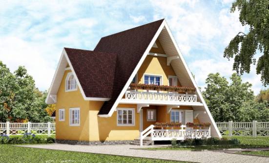 155-008-П Проект двухэтажного дома мансардой, современный дом из дерева Чита | Проекты домов от House Expert