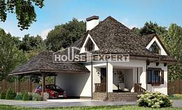 110-002-Л Проект двухэтажного дома с мансардным этажом и гаражом, красивый дом из арболита Краснокаменск, House Expert