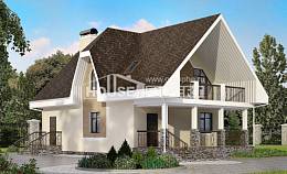 125-001-Л Проект двухэтажного дома мансардой, доступный загородный дом из газосиликатных блоков Могоча, House Expert