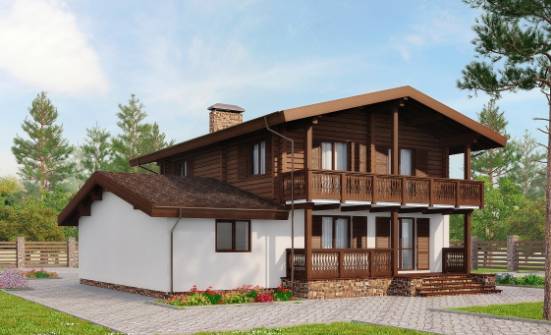 200-011-П Проект двухэтажного дома с мансардой, классический загородный дом из газобетона Краснокаменск | Проекты домов от House Expert