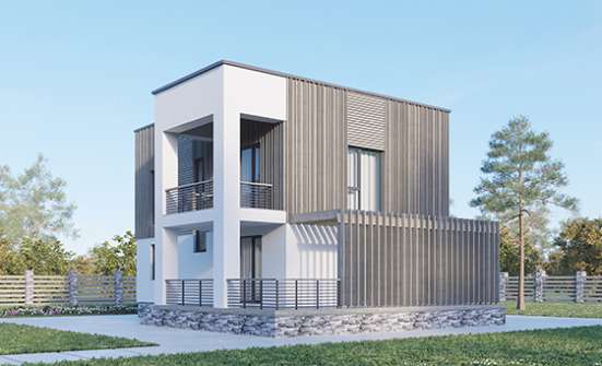 150-017-П Проект двухэтажного дома, красивый домик из арболита, Чита