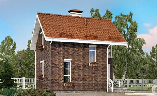 045-001-Л Проект двухэтажного дома с мансардным этажом, доступный домик из блока Могоча | Проекты домов от House Expert