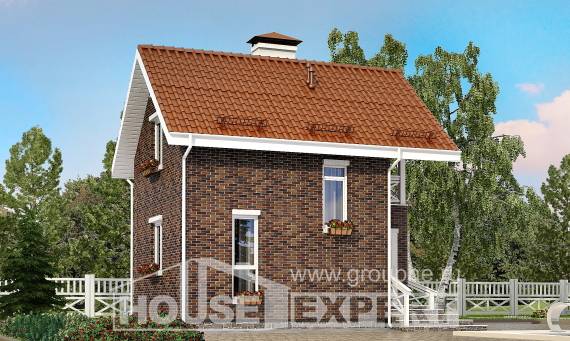 045-001-Л Проект двухэтажного дома с мансардой, классический домик из газобетона Чита, House Expert