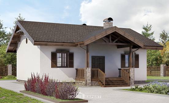 090-002-П Проект одноэтажного дома, скромный загородный дом из кирпича Краснокаменск | Проекты домов от House Expert