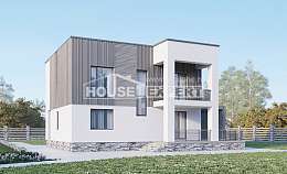 150-017-П Проект двухэтажного дома, компактный загородный дом из поризованных блоков Краснокаменск, House Expert