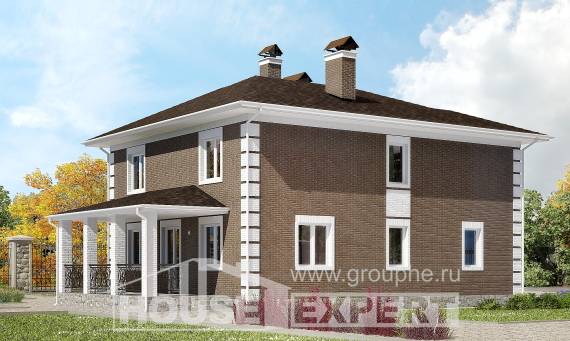 185-002-П Проект двухэтажного дома, классический дом из поризованных блоков Краснокаменск, House Expert