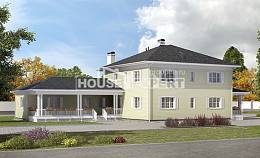410-002-Л Проект двухэтажного дома, гараж, огромный домик из пеноблока Краснокаменск, House Expert