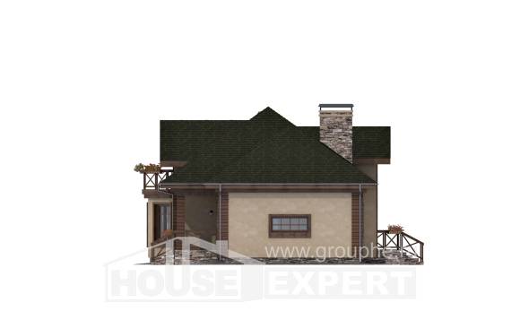 180-010-П Проект двухэтажного дома с мансардой, гараж, классический коттедж из керамзитобетонных блоков Краснокаменск, House Expert